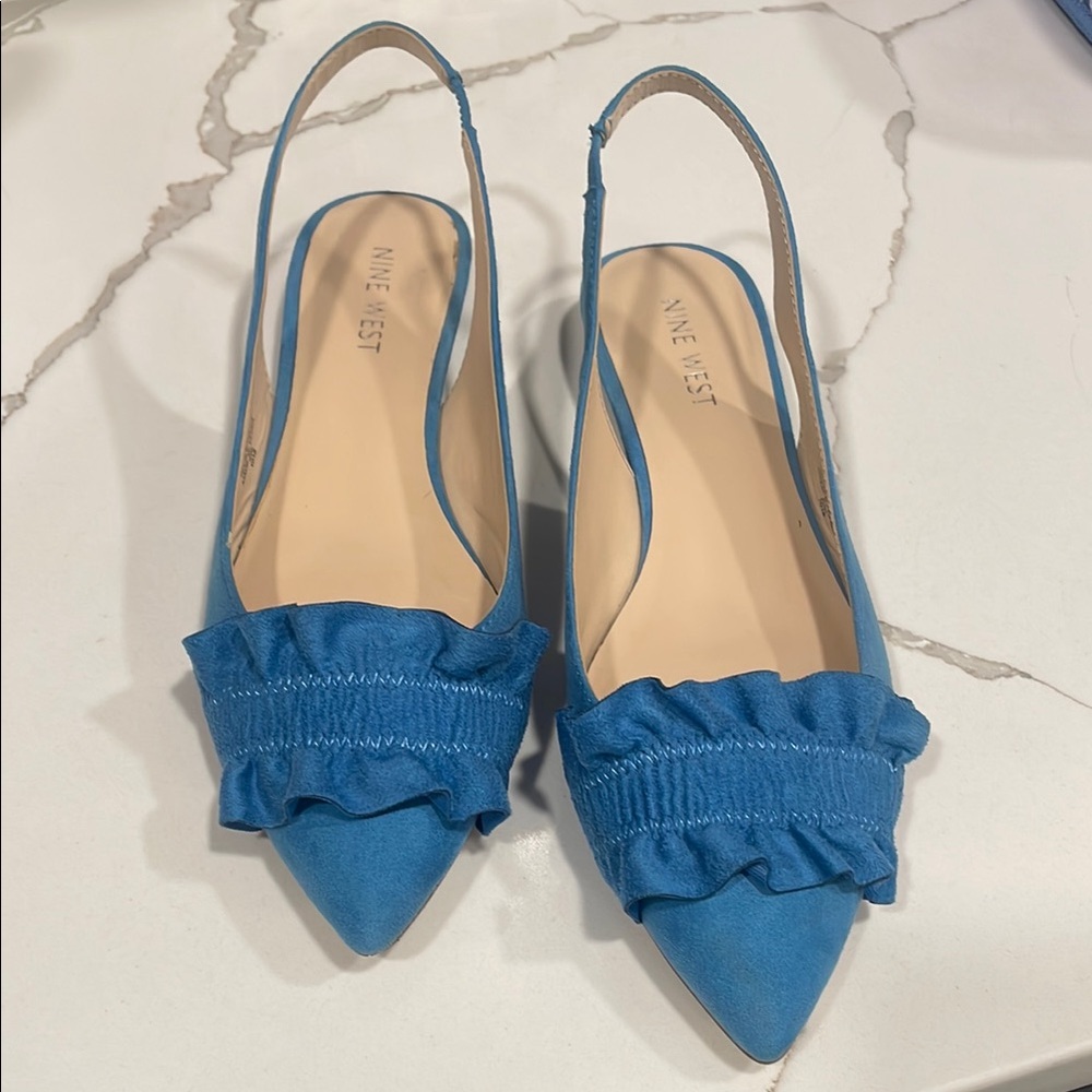 Nine West Ballet Flats Size 6.5 in Blue Color